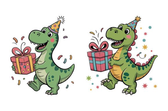 Download Birthday Dinosaurs Clipart Illustration - Premium Resources