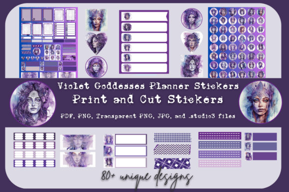 Download Violet Goddess Digital Planner Stickers - Digital planner stickers Collection