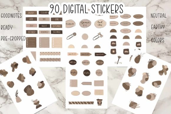 Download 90 Digital Planner Stickers GoodNotes - Digital planner stickers Collection
