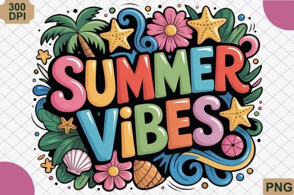 Download Summer Vibes, Colorful Summer Beach PNG - Premium Resources